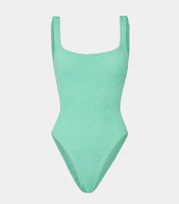 Hunza G Square Neck One Piece | Metallic Mint