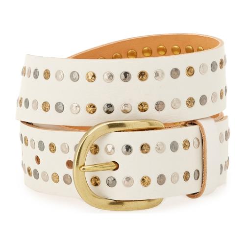 Campomaggi white belt with studs