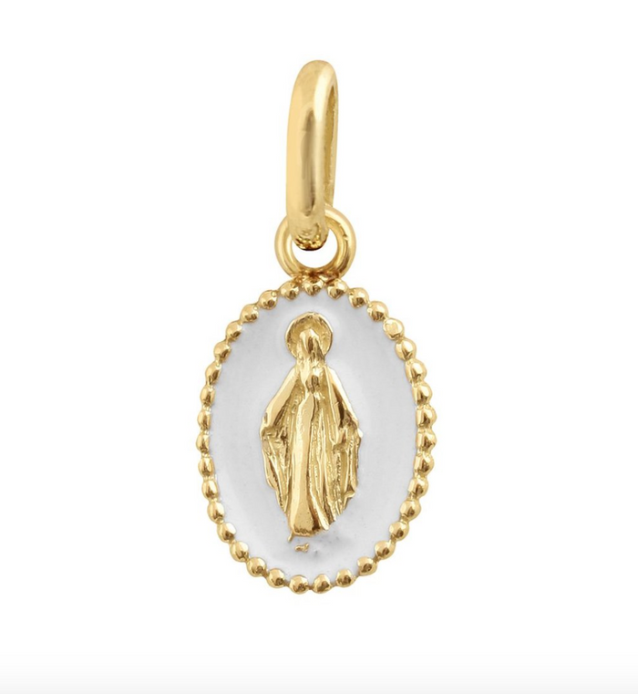 gigiCLOZEAU madonna resin pendant white (18k YG)