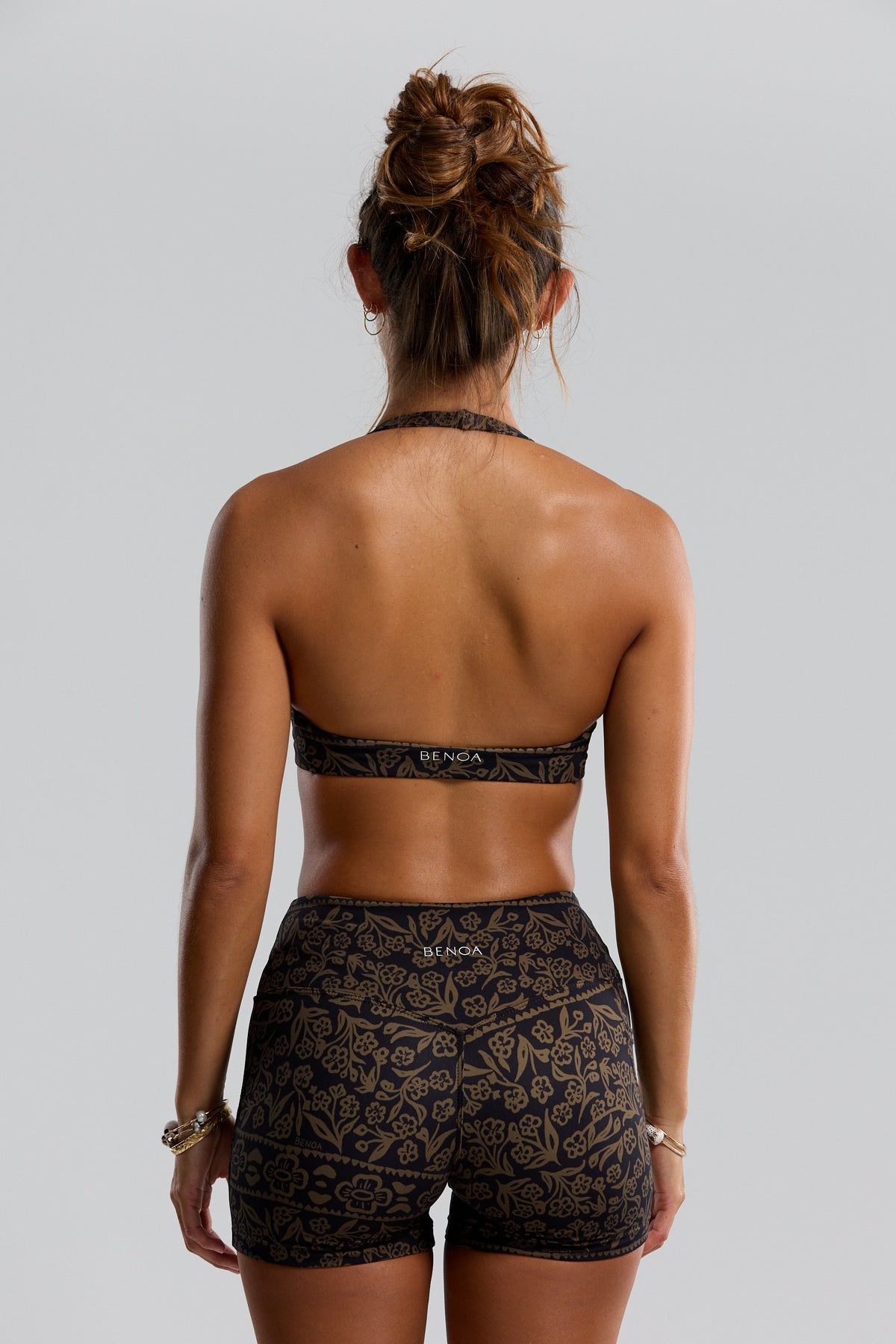 Benoa Swim Plunge Bra Brown Batik