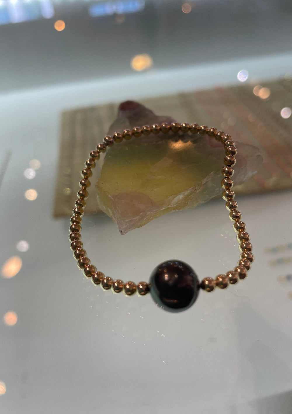 Tahitian Pearl gold fill bead bracelet