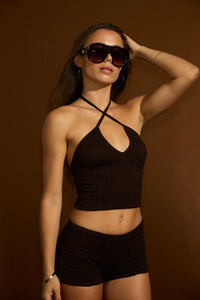 Benoa Party Girl Tanya Top- Shaved Chocolate