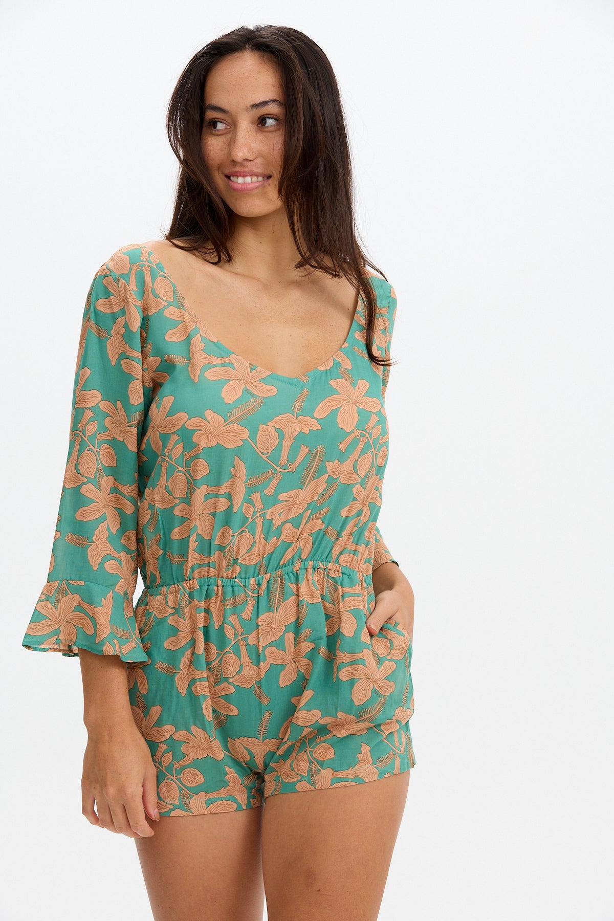 Benoa Swim Baja Romper | Tropics