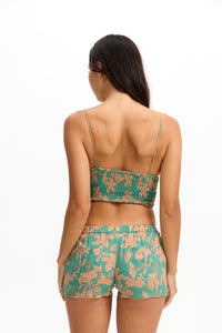 Benoa Swim Sabi Smocked Tank | Tropics
