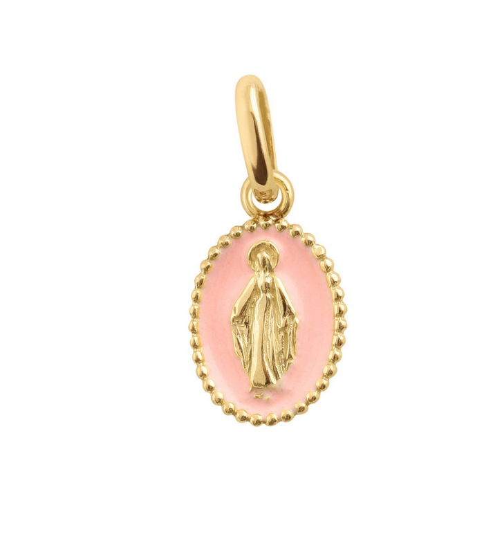 gigiCLOZEAU madonna resin pendant baby pink (18k YG)