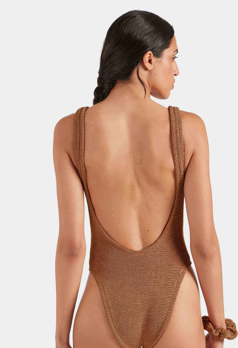 Hunza G Domino One Piece |Metallic Cocoa