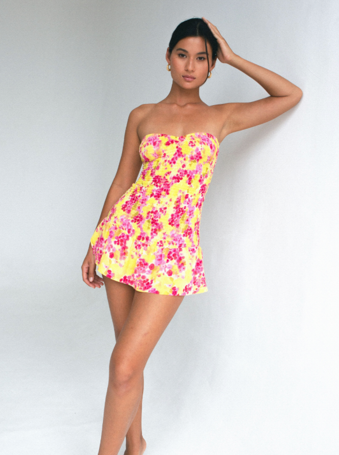 Indah bandeau bubble mini dress