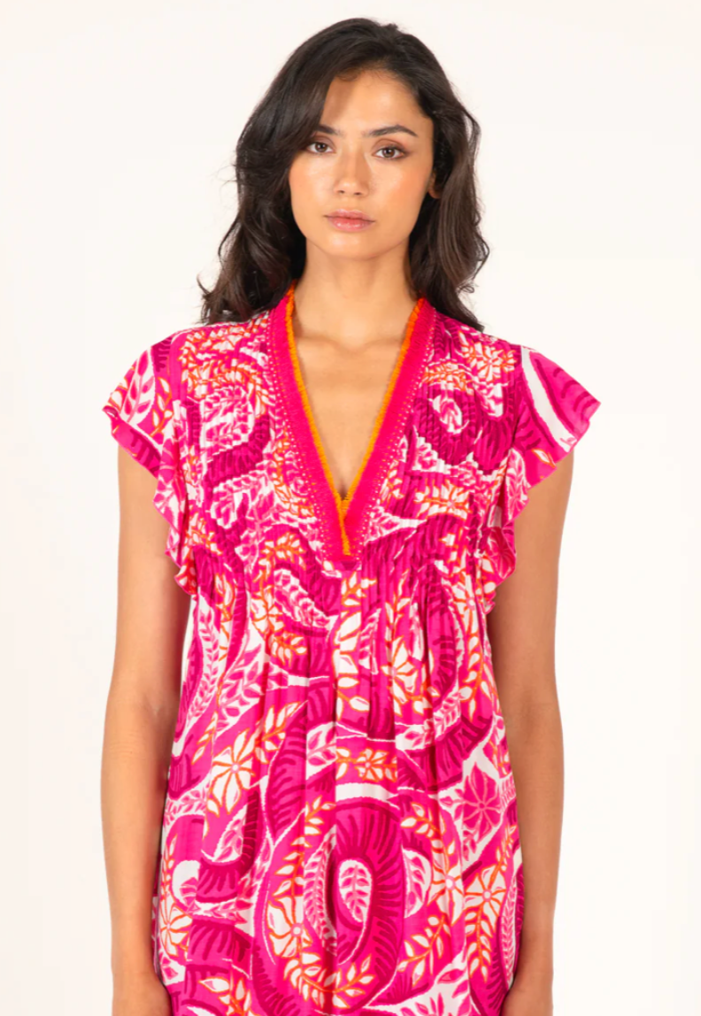 Poupette St. Barth Sasha Dress - Pink Holy Snake