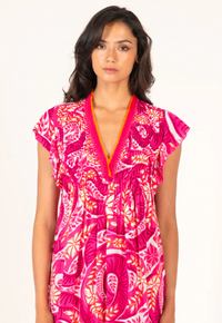 Poupette St. Barth Sasha Dress - Pink Holy Snake