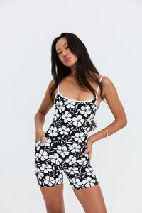 Benoa Swim | Square neck Romper 5" - Pupukea Black