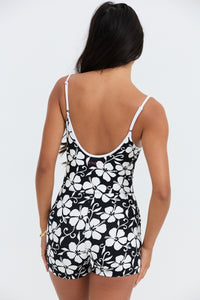 Benoa Swim | Square neck Romper 3" - Pupukea Black