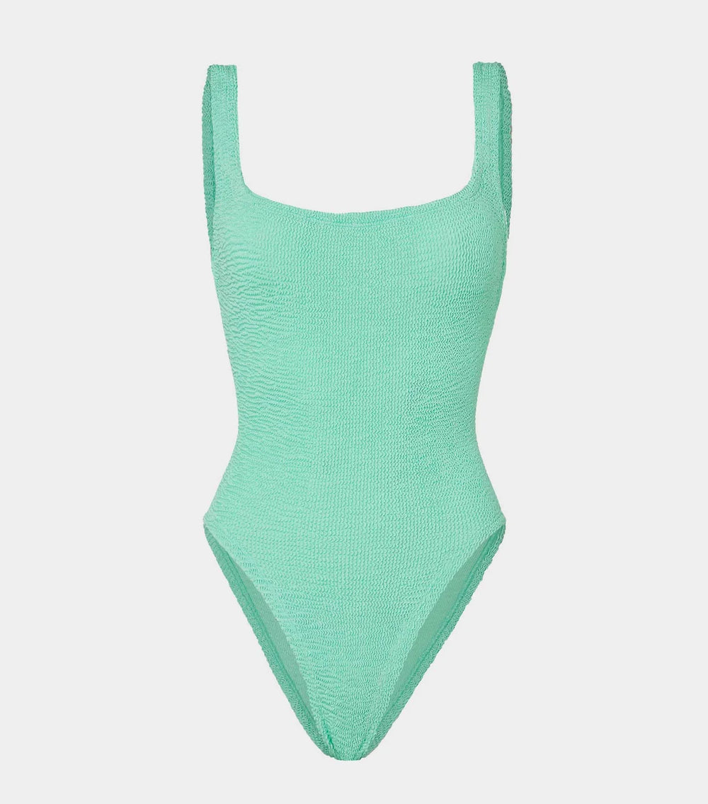 Hunza G Square Neck One Piece | Metallic Mint