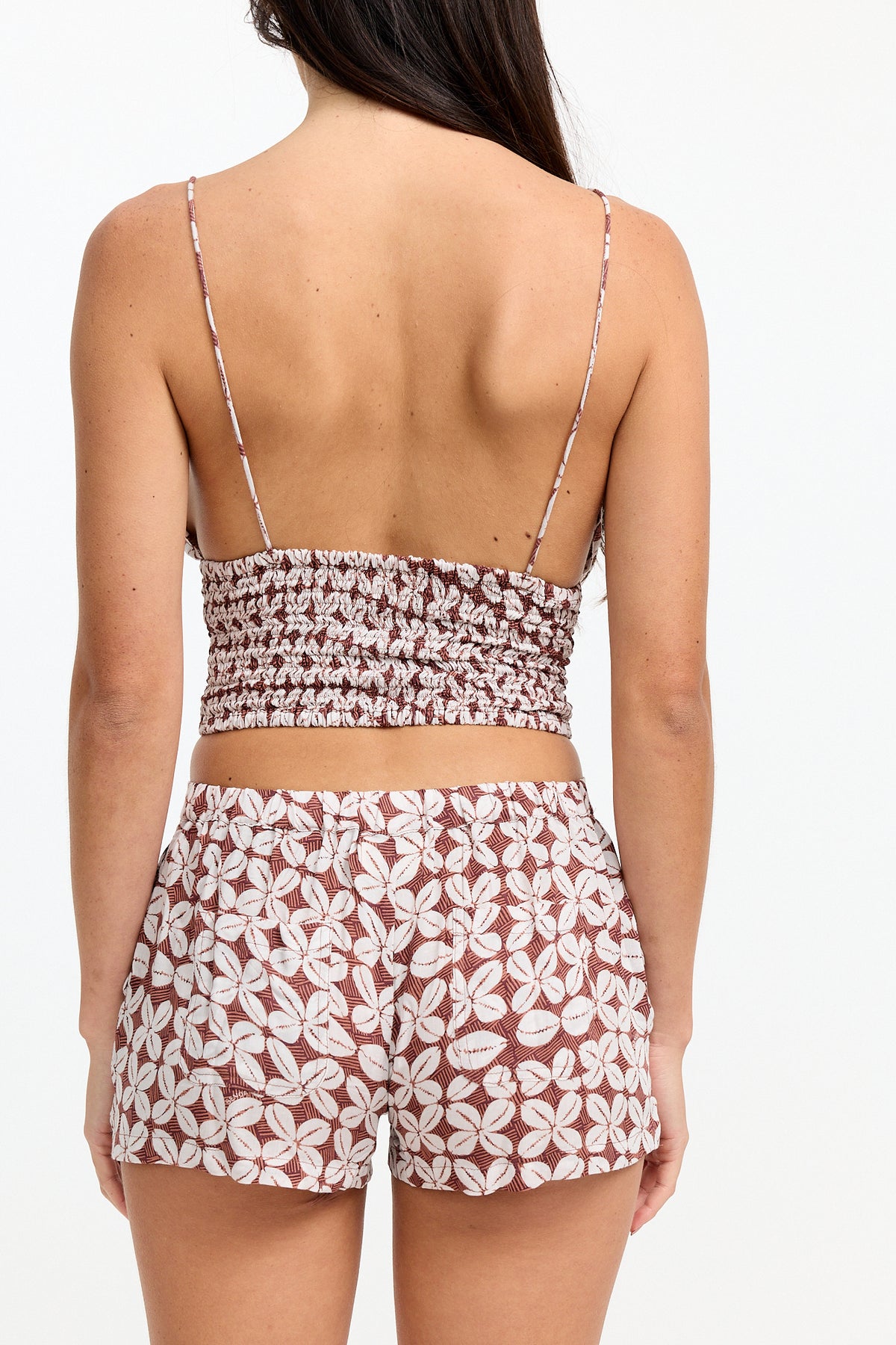 Benoa Swim Sabi Smocked Tank | cowrie basket