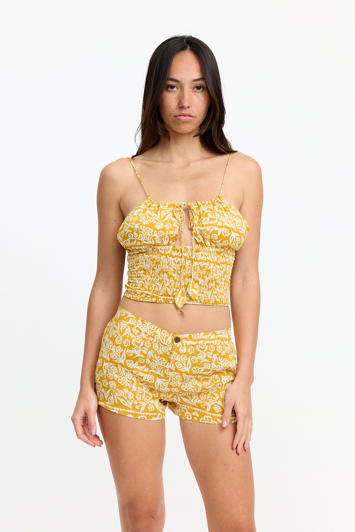 Benoa Swim Sabi Smocked Tank | Goldie
