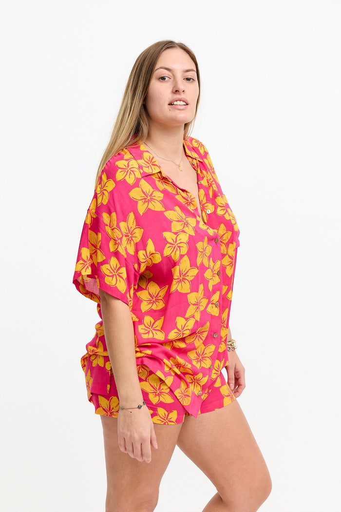 aloha shirt dress Banana Leaf Eco Rayon Fabric Flamingo Party Women's Hawaiian Dress