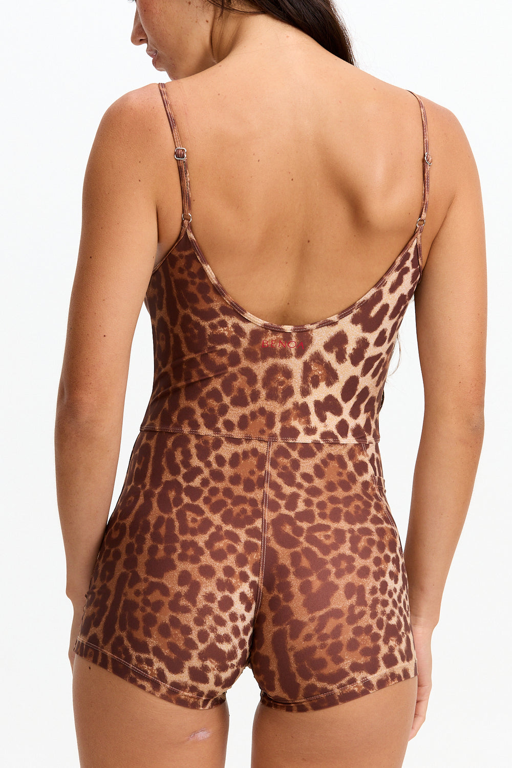 Benoa Swim | Square neck Romper 3" -Sahara