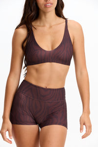 Benoa Swim Active 2.5" Booty Short | Chocolate Zebra
