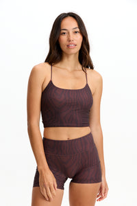 Benoa Swim Cross Back Tank Top | Chocolate Zebra