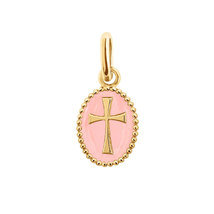 gigiCLOZEAU cross resin pendant baby pink