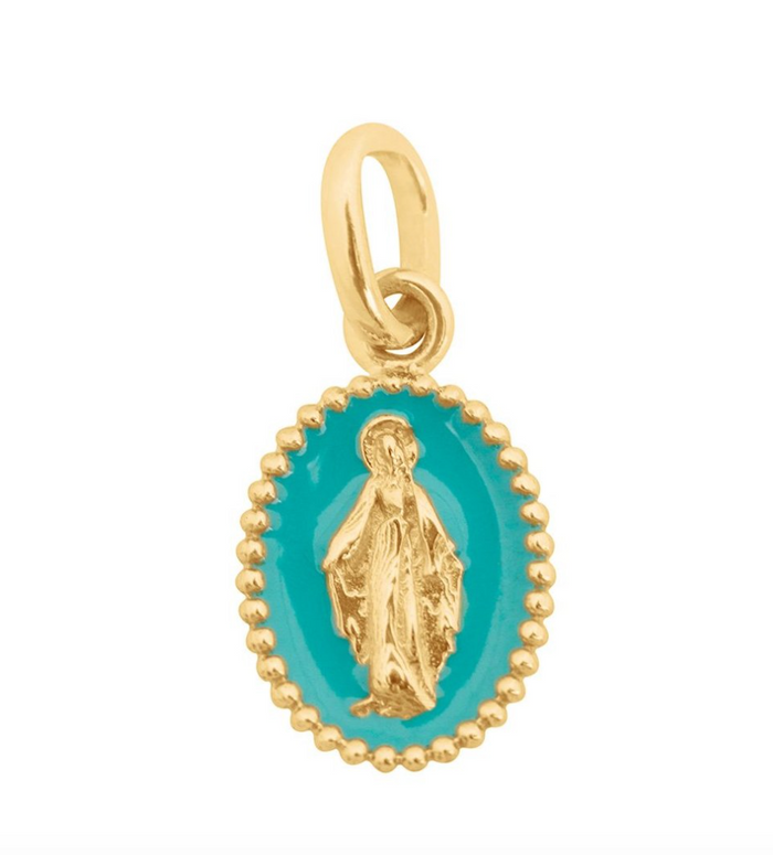 gigiCLOZEAU madonna resin pendant turquoise green (18k YG)