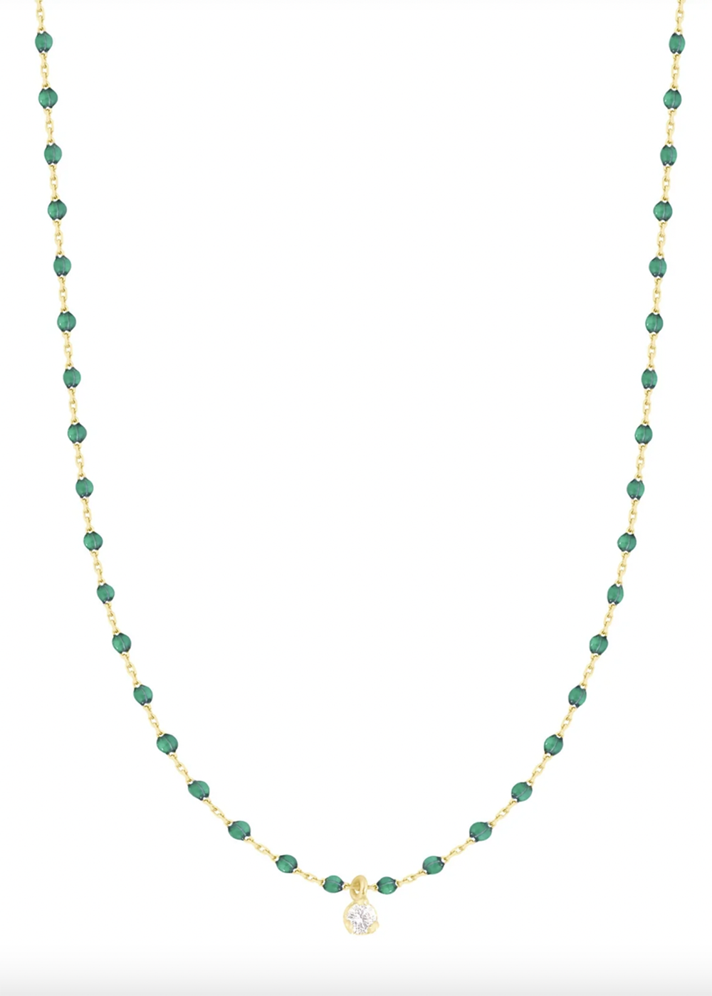 gigiClozeau mini gigi necklace with Diamond |Emerald|