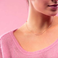 gigiCLOZEAU Jewlery - classic gigi necklace Baby Pink  |18k gold