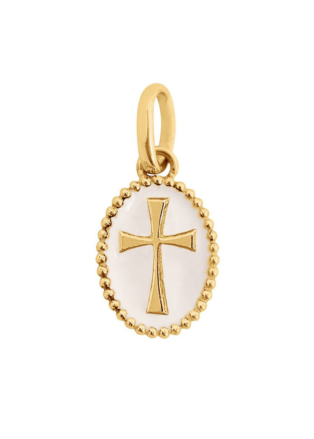 gigiCLOZEAU cross resin pendant White (18k YG)